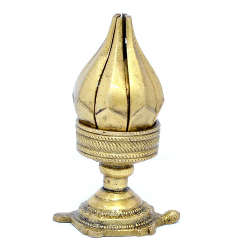 Brass Flower Candle Holder On Tortoise 0.29kg
